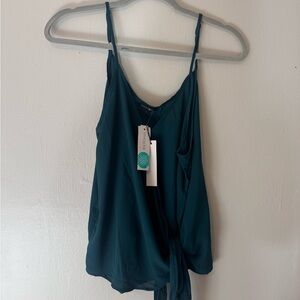 Dark Teal Sleeveless cross tie Top
